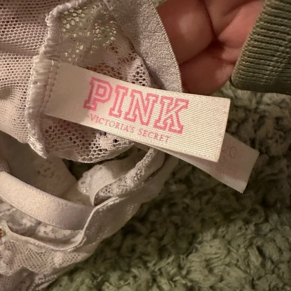 Victorias Secret Pink Gray Bling Stone Embellished Ruched Lace Cami Bra - Picture 5 of 8